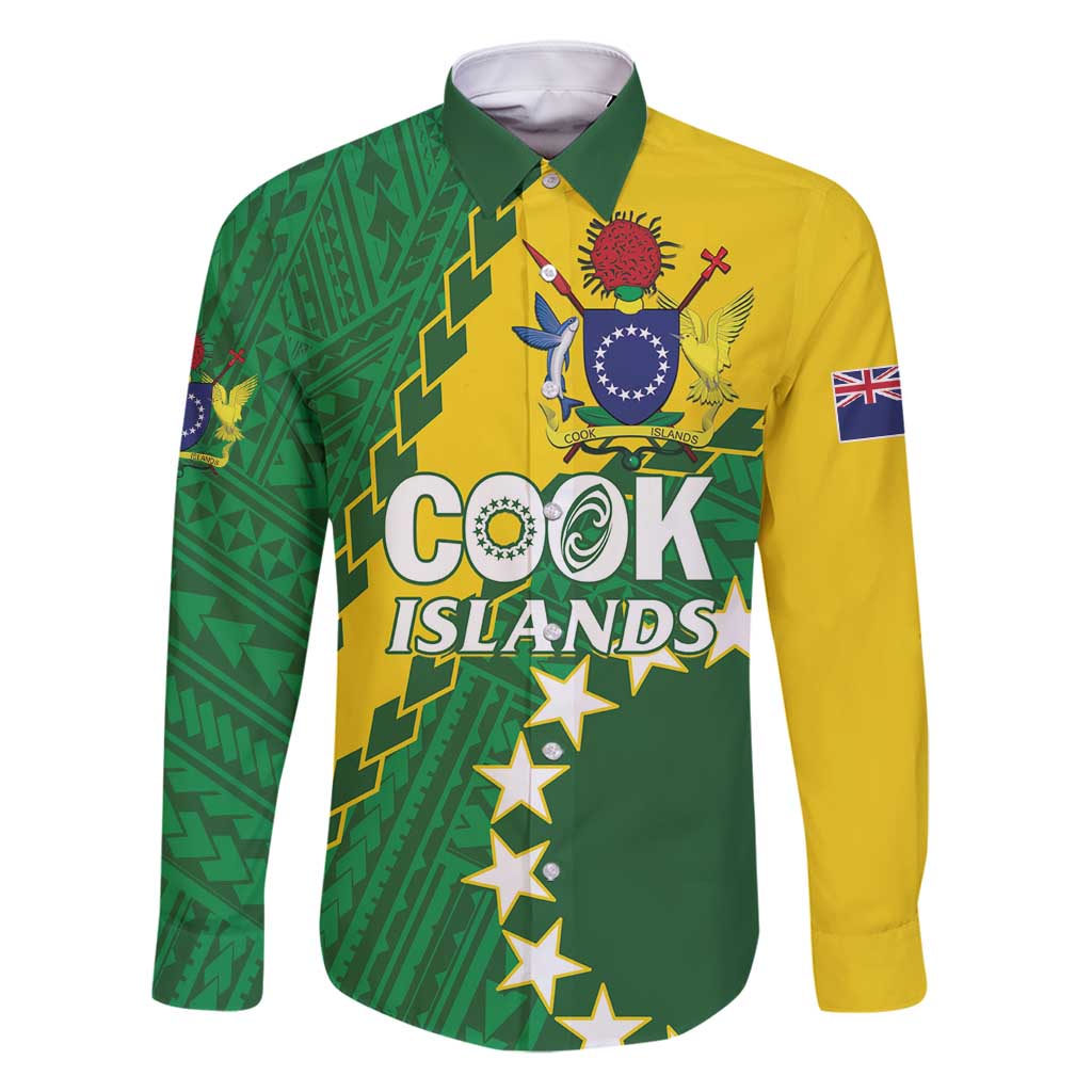 Custom Cook Islands Rugby Kukis Family Matching Mermaid Dress and Hawaiian Shirt Circle Stars