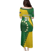 Custom Cook Islands Rugby Kukis Family Matching Puletasi and Hawaiian Shirt Circle Stars