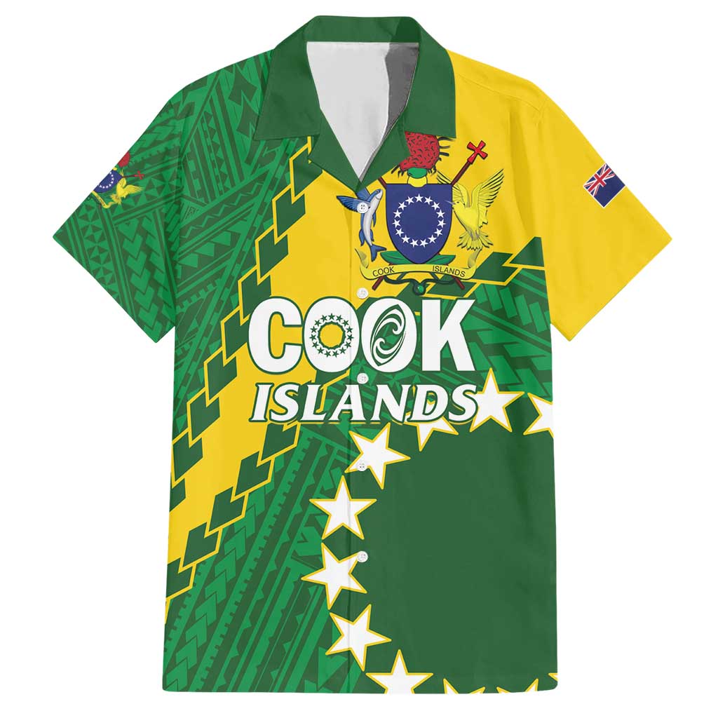 Custom Cook Islands Rugby Kukis Family Matching Short Sleeve Bodycon Dress and Hawaiian Shirt Circle Stars