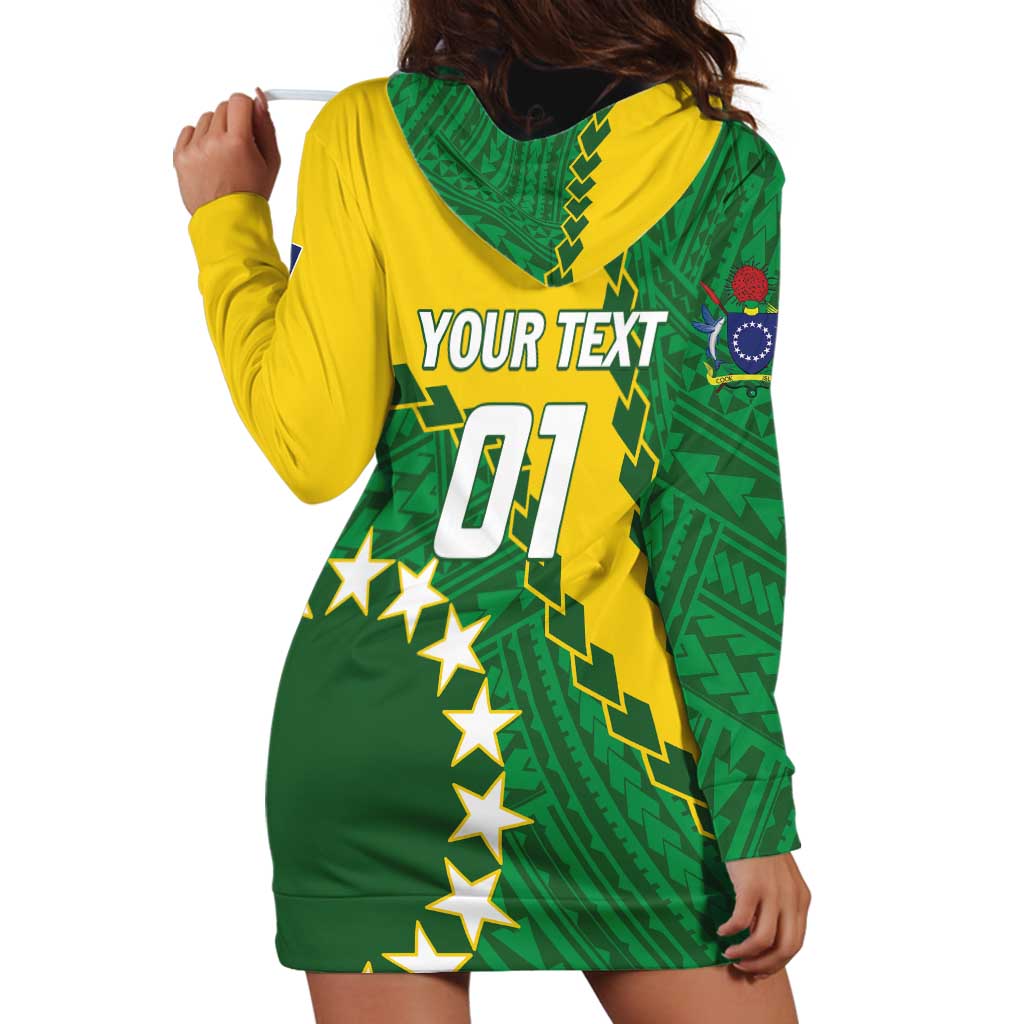 Custom Cook Islands Rugby Kukis Hoodie Dress Circle Stars LT01 - Polynesian Pride