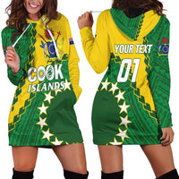 Custom Cook Islands Rugby Kukis Hoodie Dress Circle Stars LT01 - Polynesian Pride