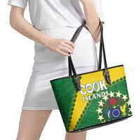 Cook Islands Rugby Kukis Leather Tote Bag Circle Stars LT01 - Polynesian Pride