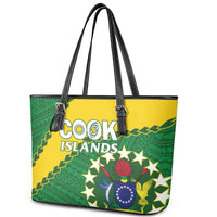 Cook Islands Rugby Kukis Leather Tote Bag Circle Stars LT01 - Polynesian Pride