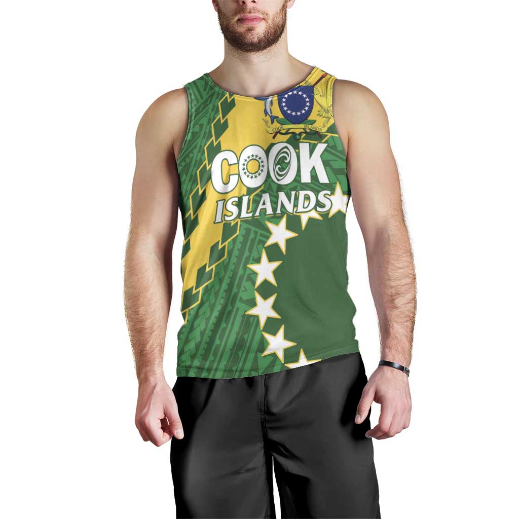 Custom Cook Islands Rugby Kukis Men Tank Top Circle Stars LT01 - Polynesian Pride
