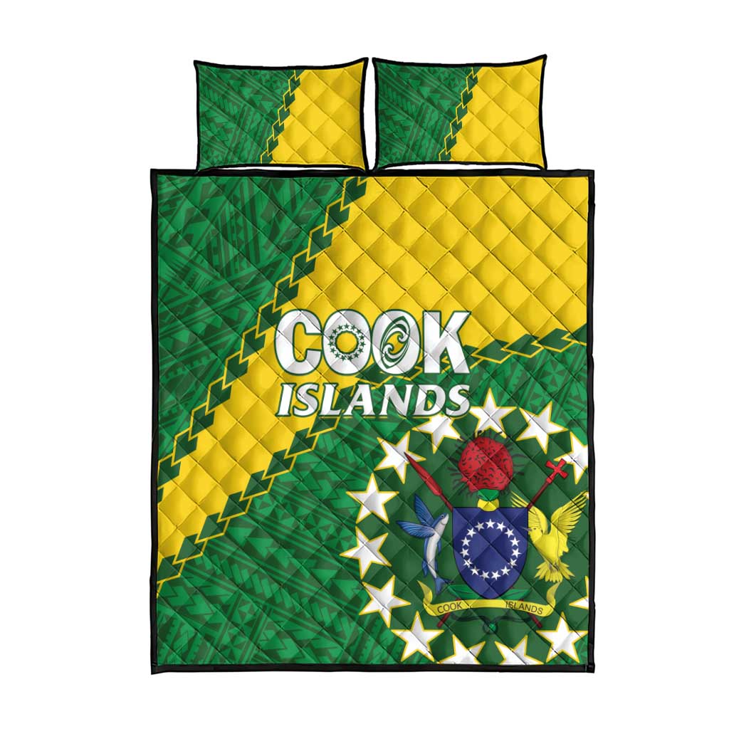Cook Islands Rugby Kukis Quilt Bed Set Circle Stars LT01 - Polynesian Pride