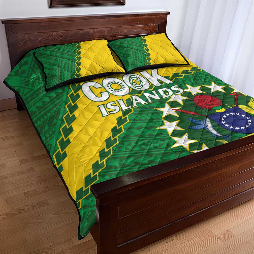 Cook Islands Rugby Kukis Quilt Bed Set Circle Stars LT01 - Polynesian Pride