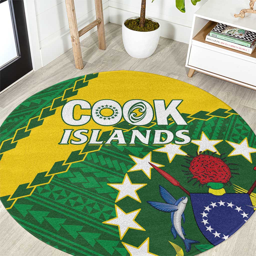 Cook Islands Rugby Kukis Round Carpet Circle Stars