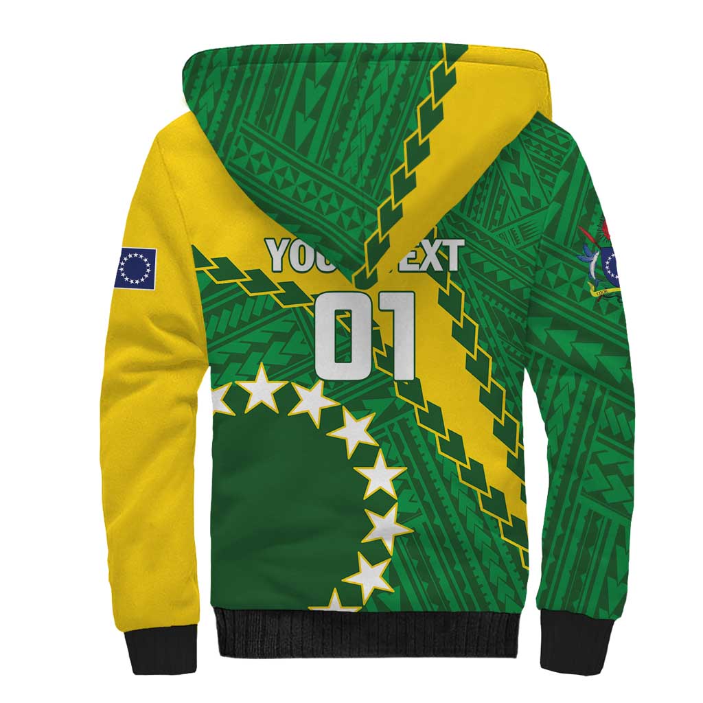 Custom Cook Islands Rugby Kukis Sherpa Hoodie Circle Stars LT01 - Polynesian Pride