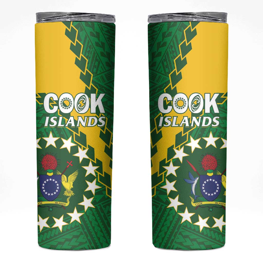 Cook Islands Rugby Kukis Skinny Tumbler Circle Stars