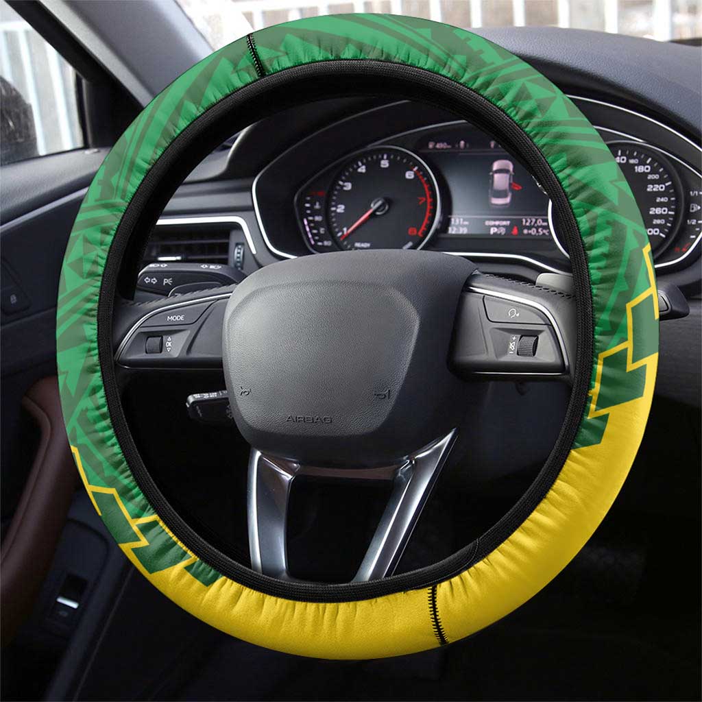 Cook Islands Rugby Kukis Steering Wheel Cover Circle Stars LT01 - Polynesian Pride