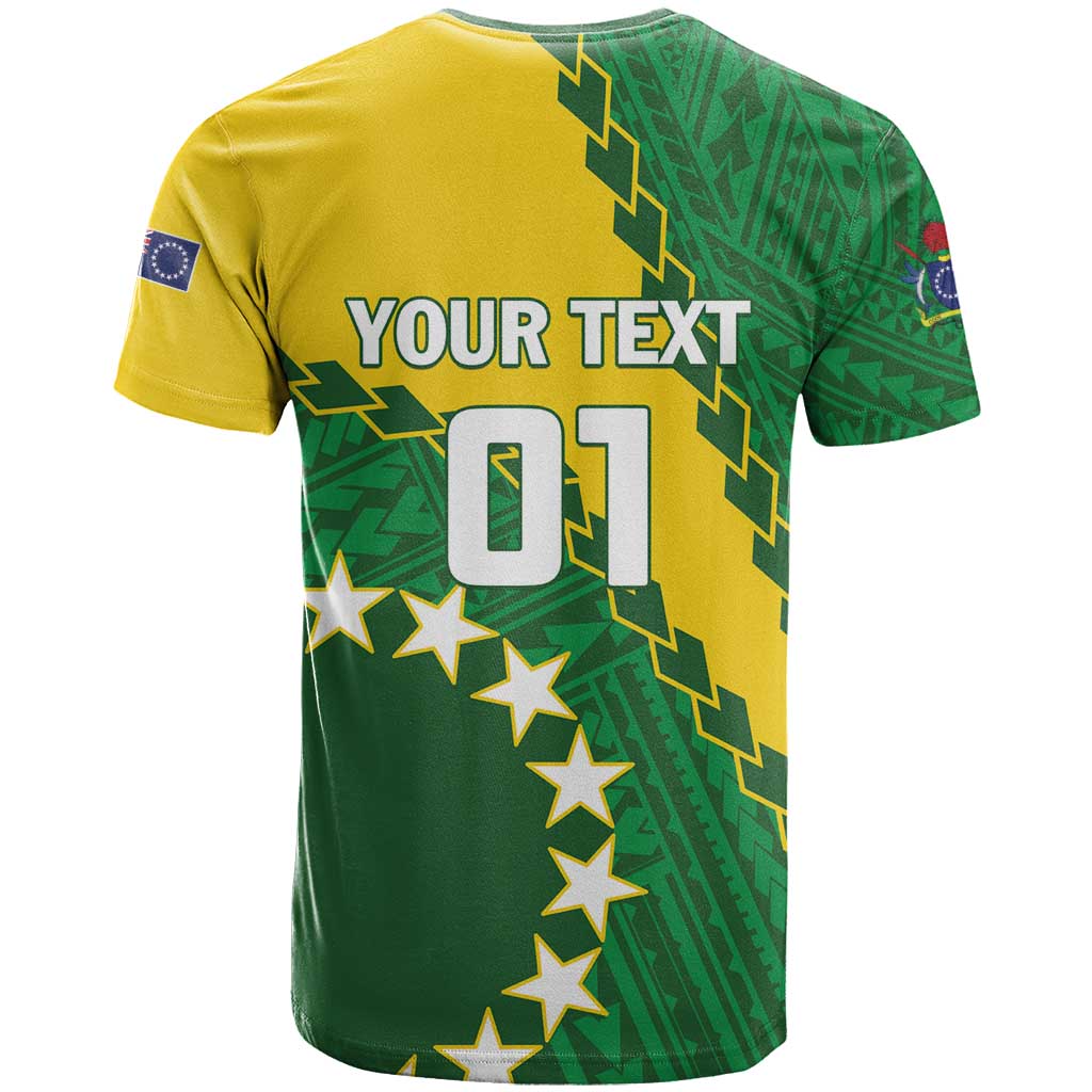 Custom Cook Islands Rugby Kukis T Shirt Circle Stars LT01 - Polynesian Pride