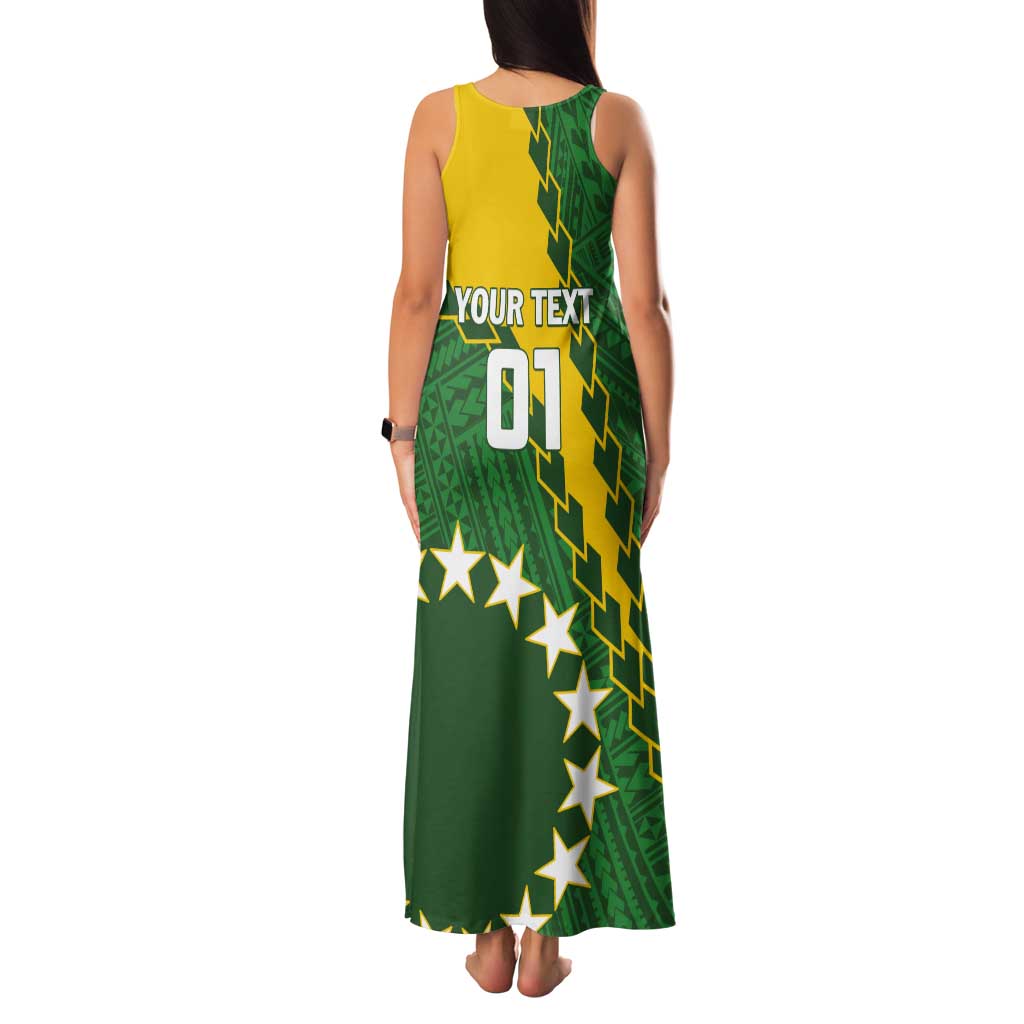 Custom Cook Islands Rugby Kukis Tank Maxi Dress Circle Stars LT01 - Polynesian Pride