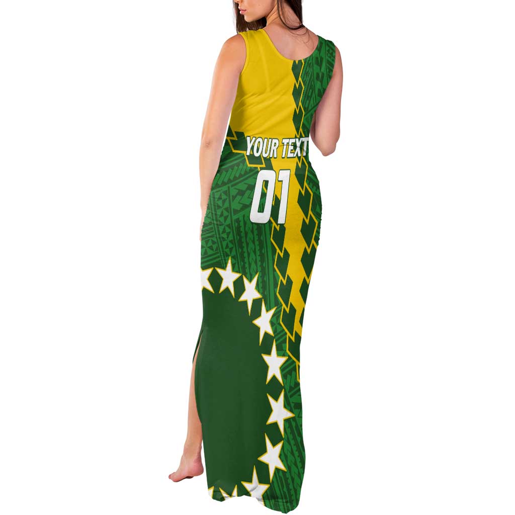 Custom Cook Islands Rugby Kukis Tank Maxi Dress Circle Stars LT01 - Polynesian Pride