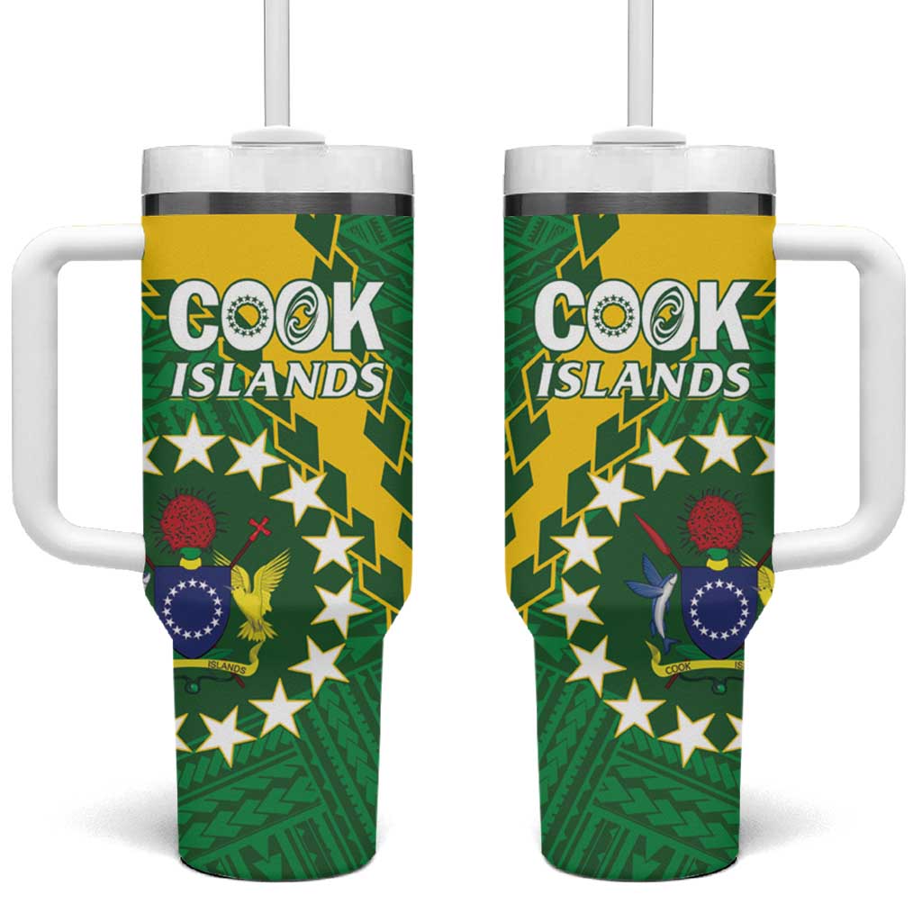 Cook Islands Rugby Kukis Tumbler With Handle Circle Stars