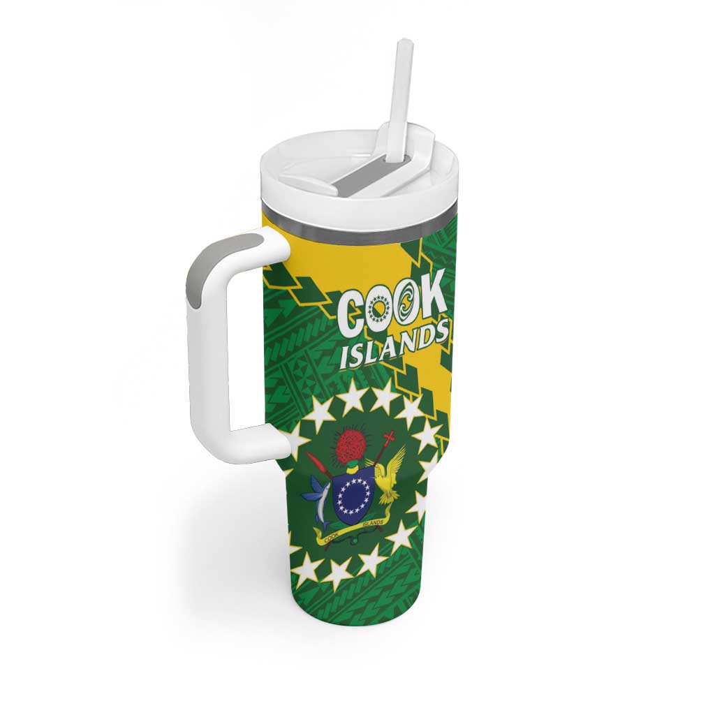 Cook Islands Rugby Kukis Tumbler With Handle Circle Stars LT01 - Polynesian Pride