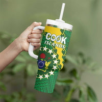 Cook Islands Rugby Kukis Tumbler With Handle Circle Stars LT01 - Polynesian Pride