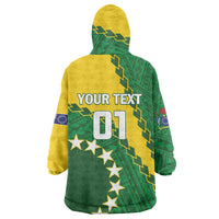 Custom Cook Islands Rugby Kukis Wearable Blanket Hoodie Circle Stars LT01 - Polynesian Pride