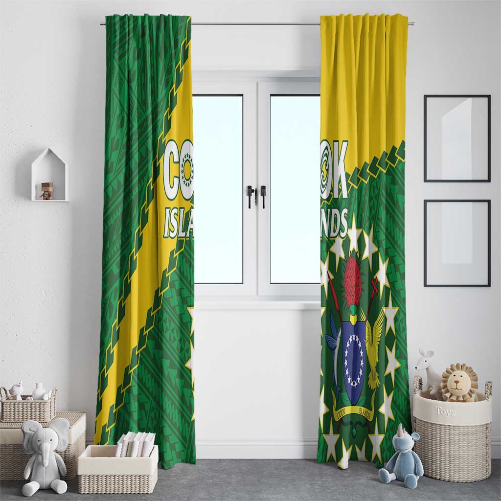 Cook Islands Rugby Kukis Window Curtain Circle Stars LT01 - Polynesian Pride