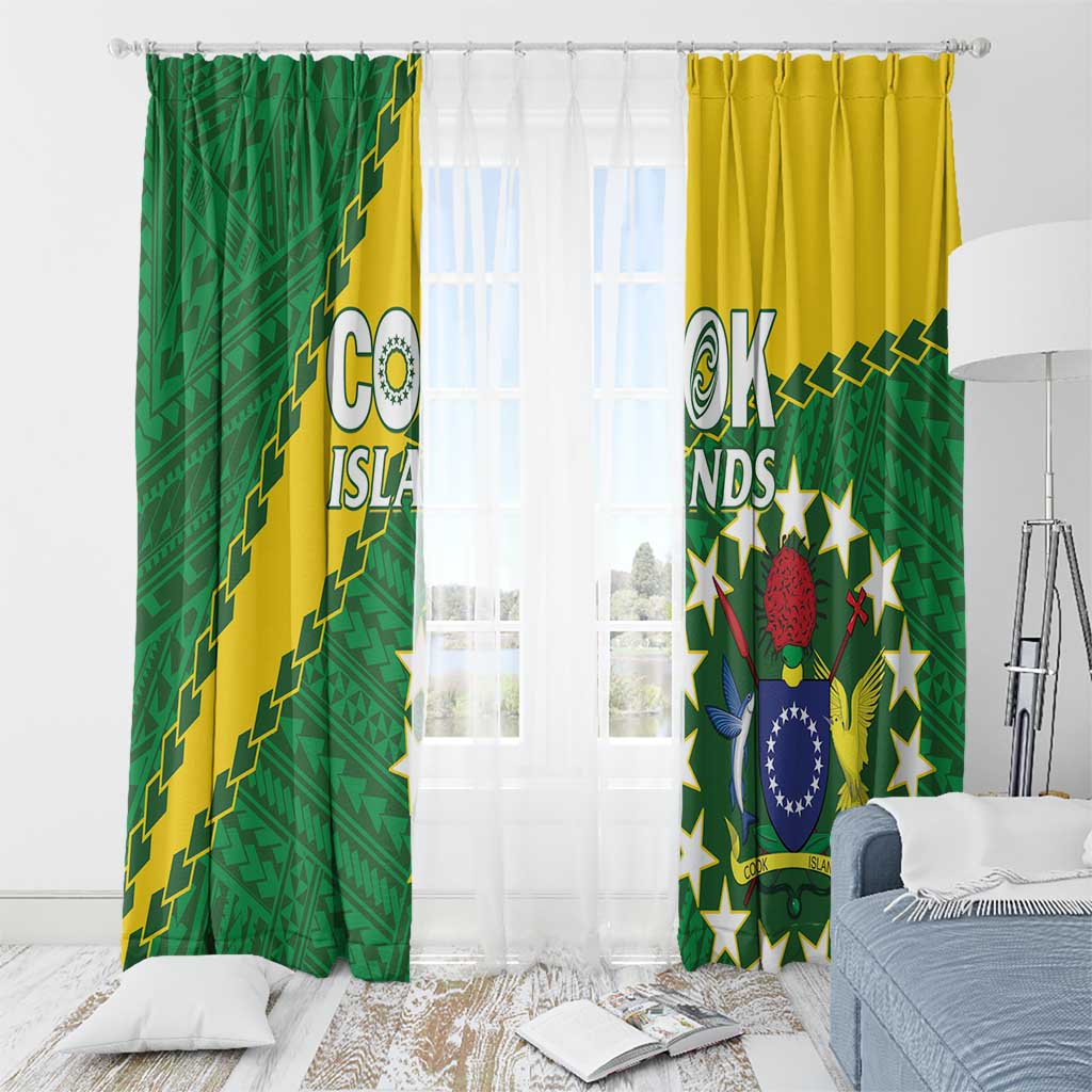 Cook Islands Rugby Kukis Window Curtain Circle Stars LT01 - Polynesian Pride