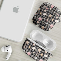 Hawaiian Ocean Seashells AirPods Case Black Palaka Pattern LT01 - Polynesian Pride
