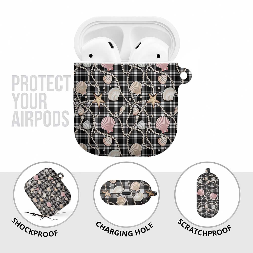 Hawaiian Ocean Seashells AirPods Case Black Palaka Pattern LT01 - Polynesian Pride