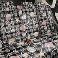 Hawaiian Ocean Seashells Back Car Seat Cover Black Palaka Pattern