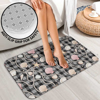 Hawaiian Ocean Seashells Bathroom Set Black Palaka Pattern LT01 - Polynesian Pride