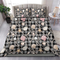 Hawaiian Ocean Seashells Bedding Set Black Palaka Pattern LT01 - Polynesian Pride