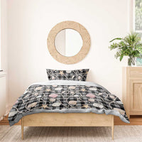 Hawaiian Ocean Seashells Bedding Set Black Palaka Pattern LT01 - Polynesian Pride