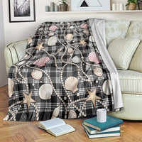 Hawaiian Ocean Seashells Blanket Black Palaka Pattern LT01 Black - Polynesian Pride