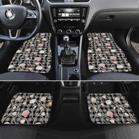 Hawaiian Ocean Seashells Car Mats Black Palaka Pattern LT01 Set 4pcs Black - Polynesian Pride