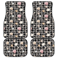 Hawaiian Ocean Seashells Car Mats Black Palaka Pattern LT01 - Polynesian Pride