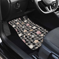 Hawaiian Ocean Seashells Car Mats Black Palaka Pattern LT01 - Polynesian Pride
