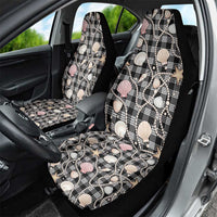 Hawaiian Ocean Seashells Car Seat Cover Black Palaka Pattern LT01 - Polynesian Pride