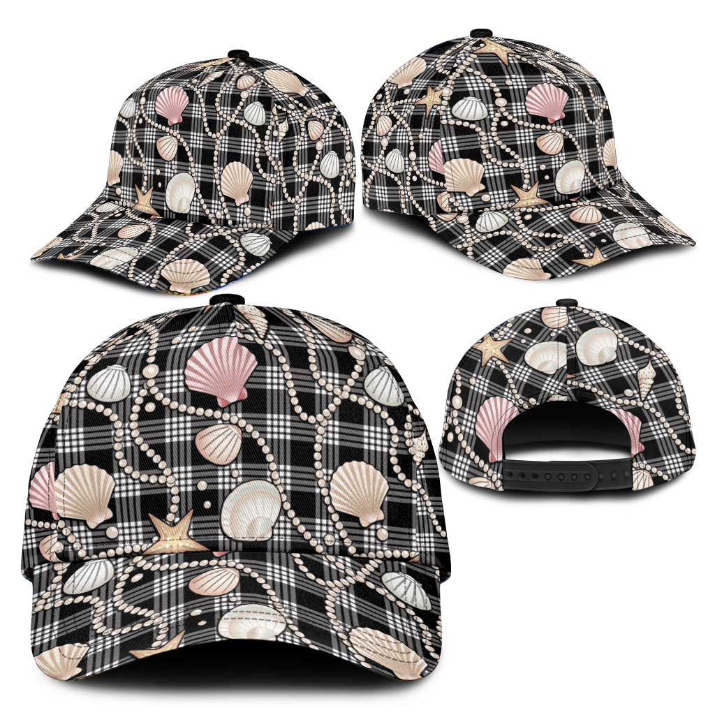 Hawaiian Ocean Seashells Classic Cap Black Palaka Pattern LT01 - Polynesian Pride