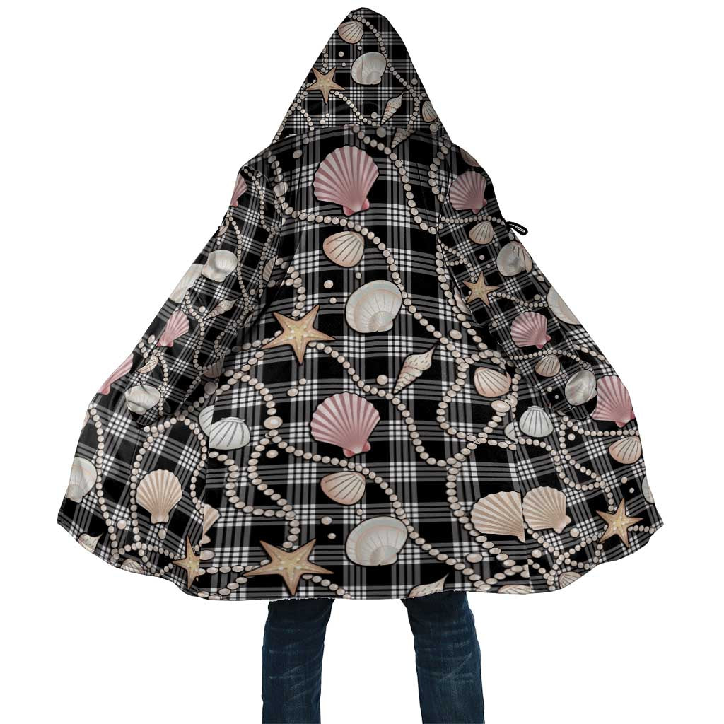 Hawaiian Ocean Seashells Cloak Black Palaka Pattern LT01 Unisex Black - Polynesian Pride