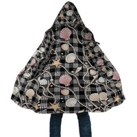 Hawaiian Ocean Seashells Cloak Black Palaka Pattern LT01 Unisex Black - Polynesian Pride