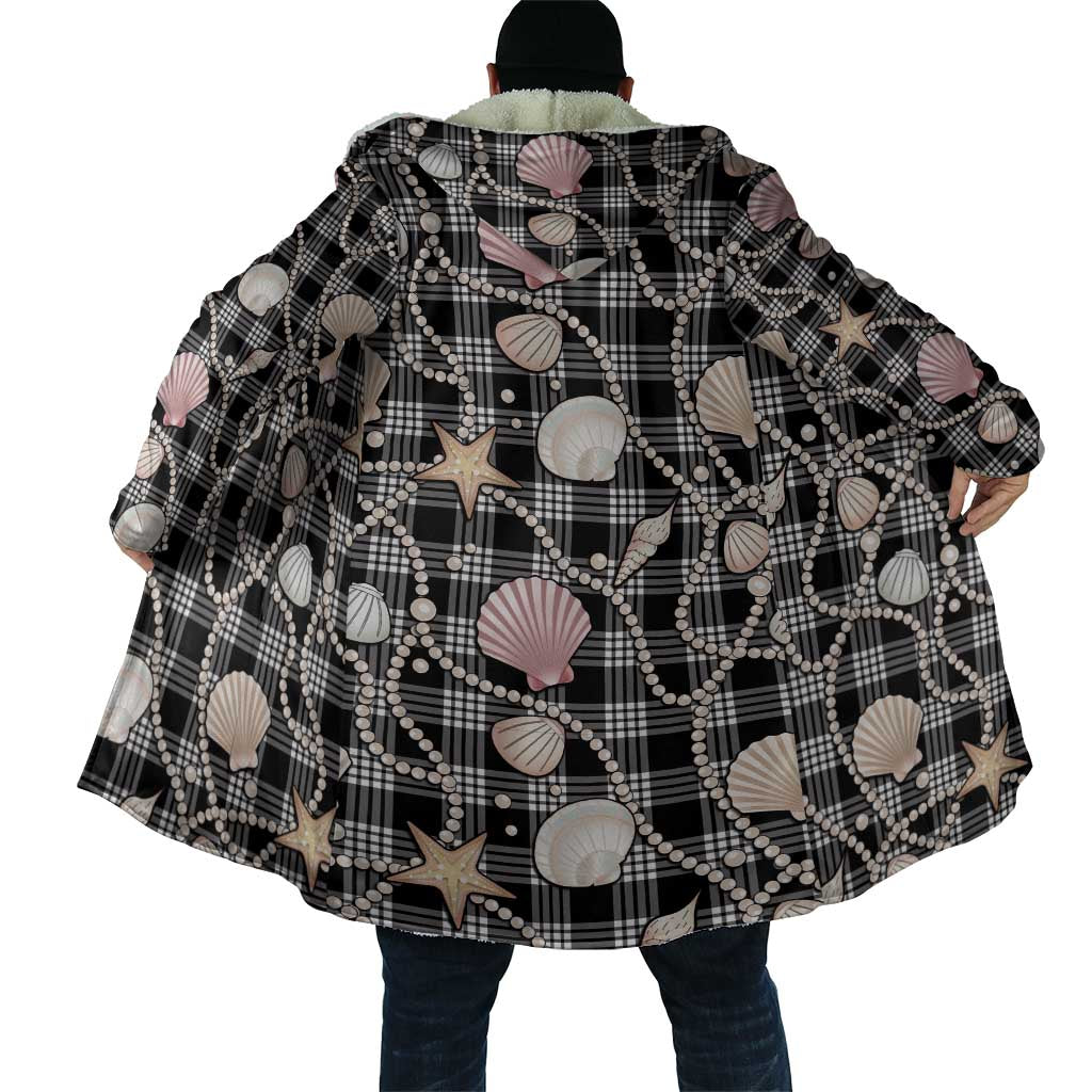 Hawaiian Ocean Seashells Cloak Black Palaka Pattern LT01 - Polynesian Pride