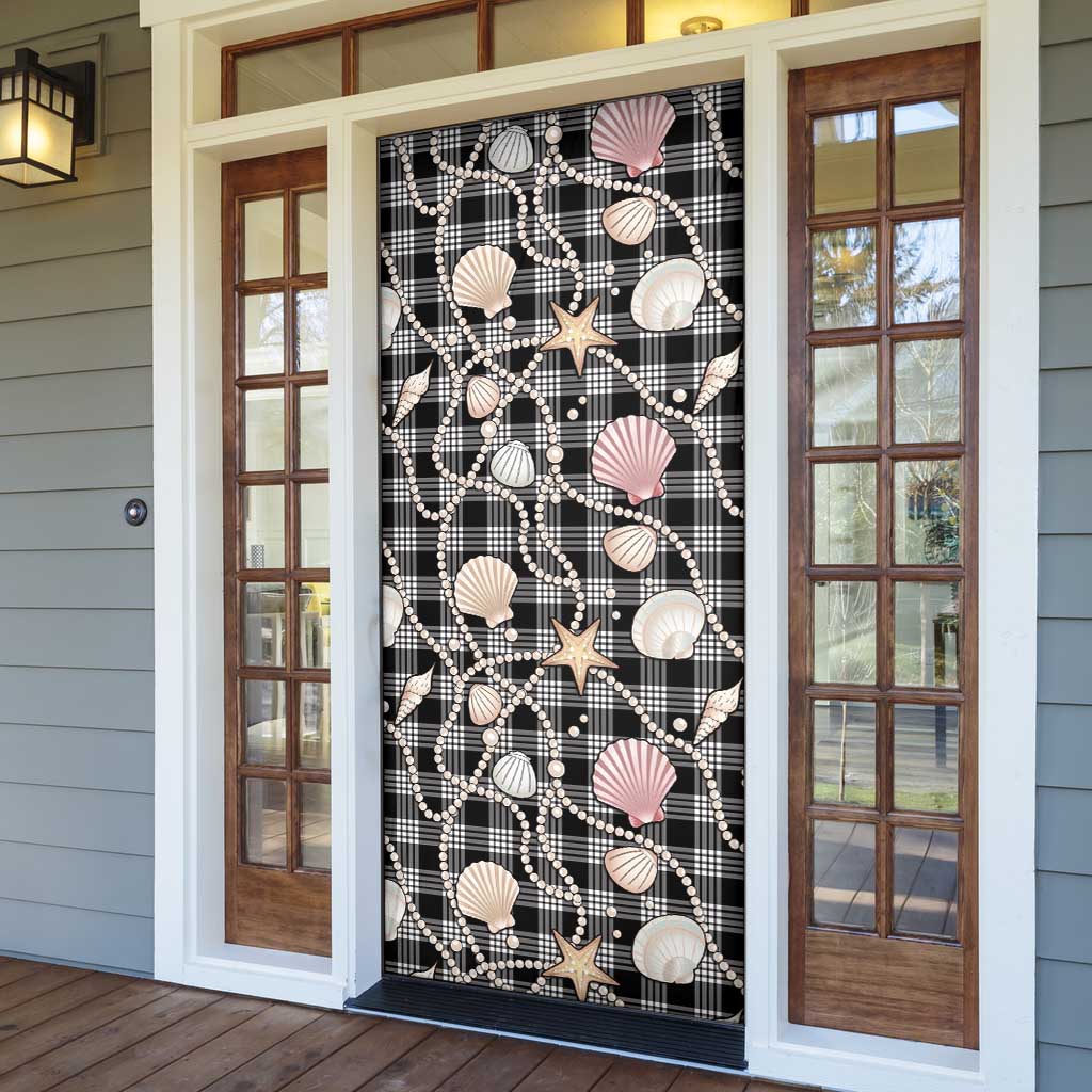 Hawaiian Ocean Seashells Door Cover Black Palaka Pattern LT01 - Polynesian Pride