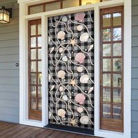 Hawaiian Ocean Seashells Door Cover Black Palaka Pattern LT01 - Polynesian Pride