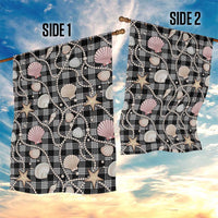 Hawaiian Ocean Seashells Garden Flag Black Palaka Pattern LT01 - Polynesian Pride