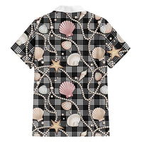 Hawaiian Ocean Seashells Hawaiian Shirt Black Palaka Pattern LT01 - Polynesian Pride