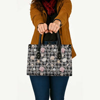 Hawaiian Ocean Seashells Leather Bag Black Palaka Pattern LT01 - Polynesian Pride