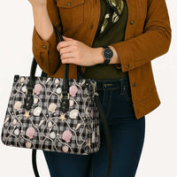 Hawaiian Ocean Seashells Leather Bag Black Palaka Pattern LT01 - Polynesian Pride
