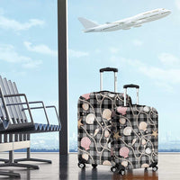 Hawaiian Ocean Seashells Luggage Cover Black Palaka Pattern LT01 - Polynesian Pride