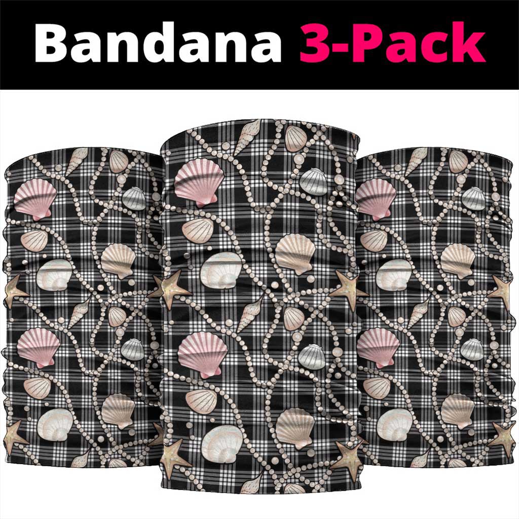 Hawaiian Ocean Seashells Neck Gaiter Black Palaka Pattern LT01 package One Size: 25*50cm Black - Polynesian Pride