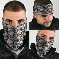 Hawaiian Ocean Seashells Neck Gaiter Black Palaka Pattern LT01 - Polynesian Pride
