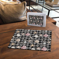 Hawaiian Ocean Seashells Puzzle Black Palaka Pattern LT01 - Polynesian Pride