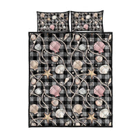 Hawaiian Ocean Seashells Quilt Bed Set Black Palaka Pattern LT01 - Polynesian Pride