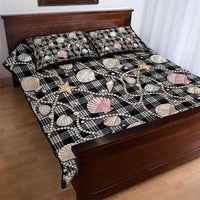 Hawaiian Ocean Seashells Quilt Bed Set Black Palaka Pattern LT01 - Polynesian Pride